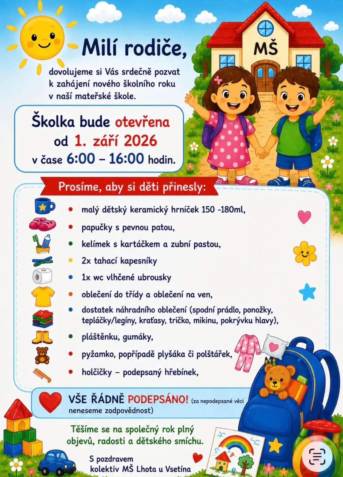 Zahájení školního roku 2026/2027